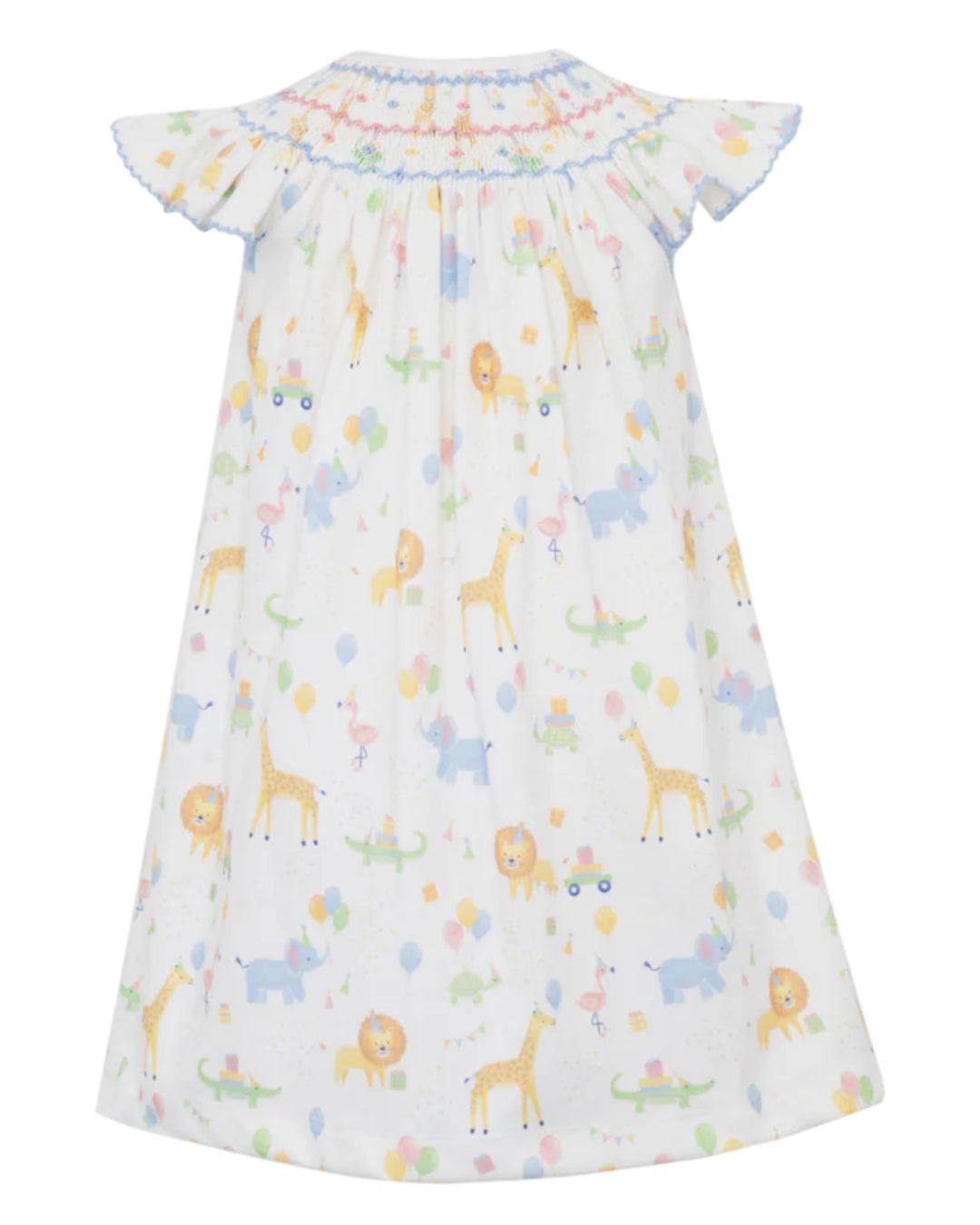 Smocked Blue Birthday Animal Parade Dress, That Store, front