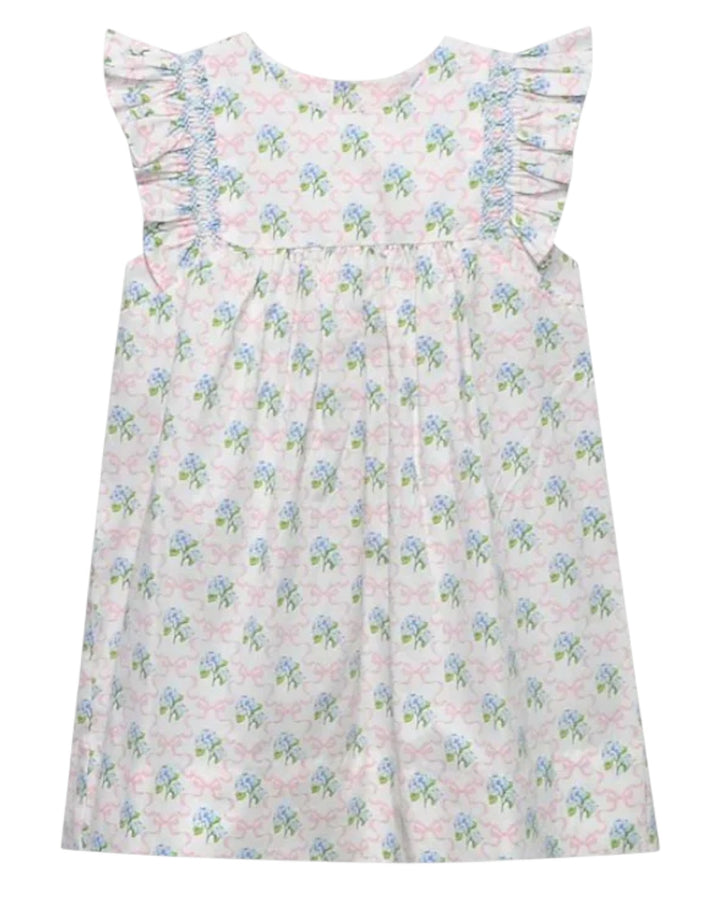 Smocked Blue Delta Dress: Porch Petals, that store, front