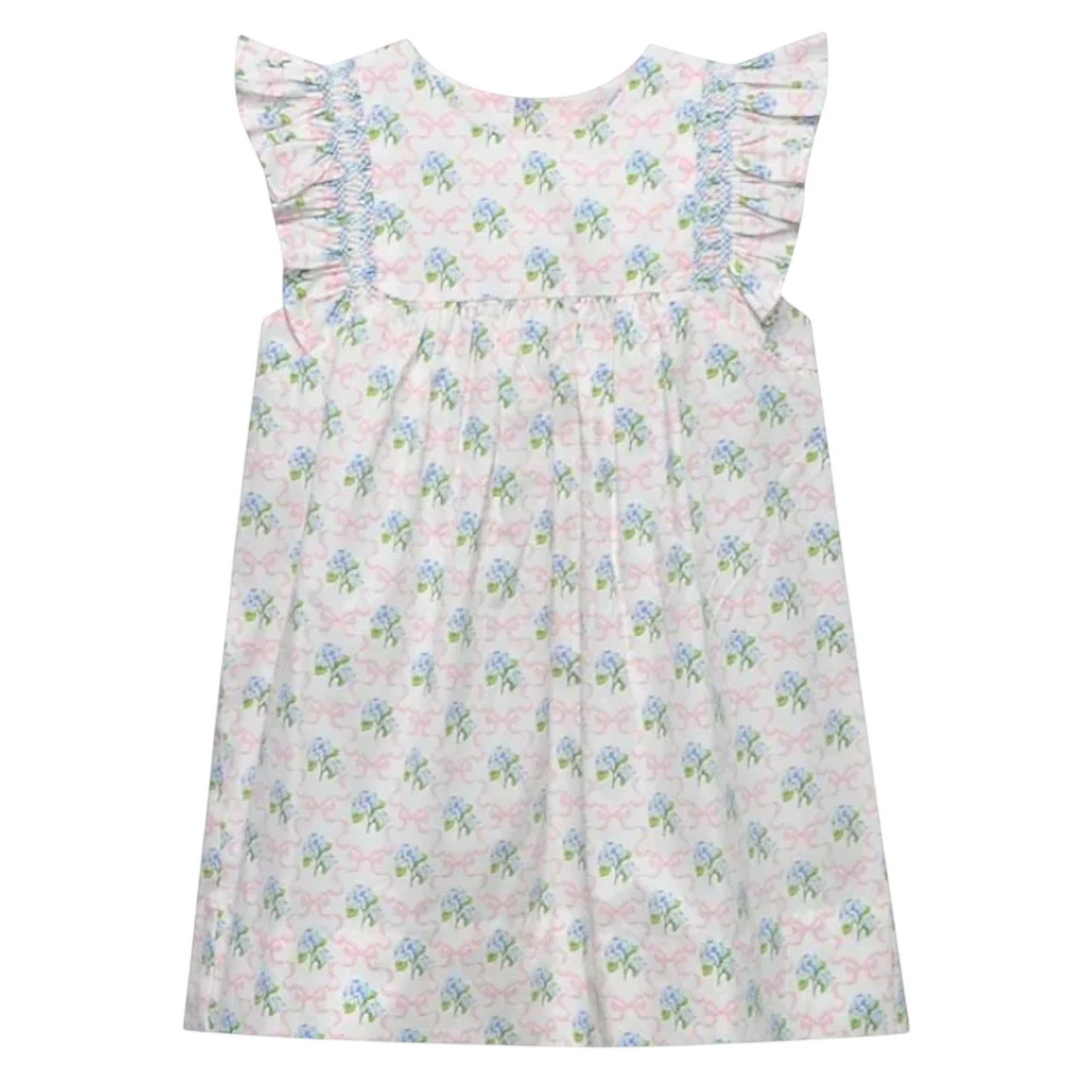 Smocked Blue Delta Dress: Porch Petals, that store, front