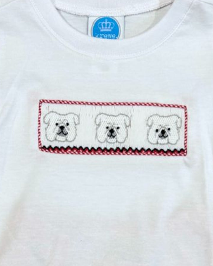 Smocked Bulldog Red Check Boys Short Set