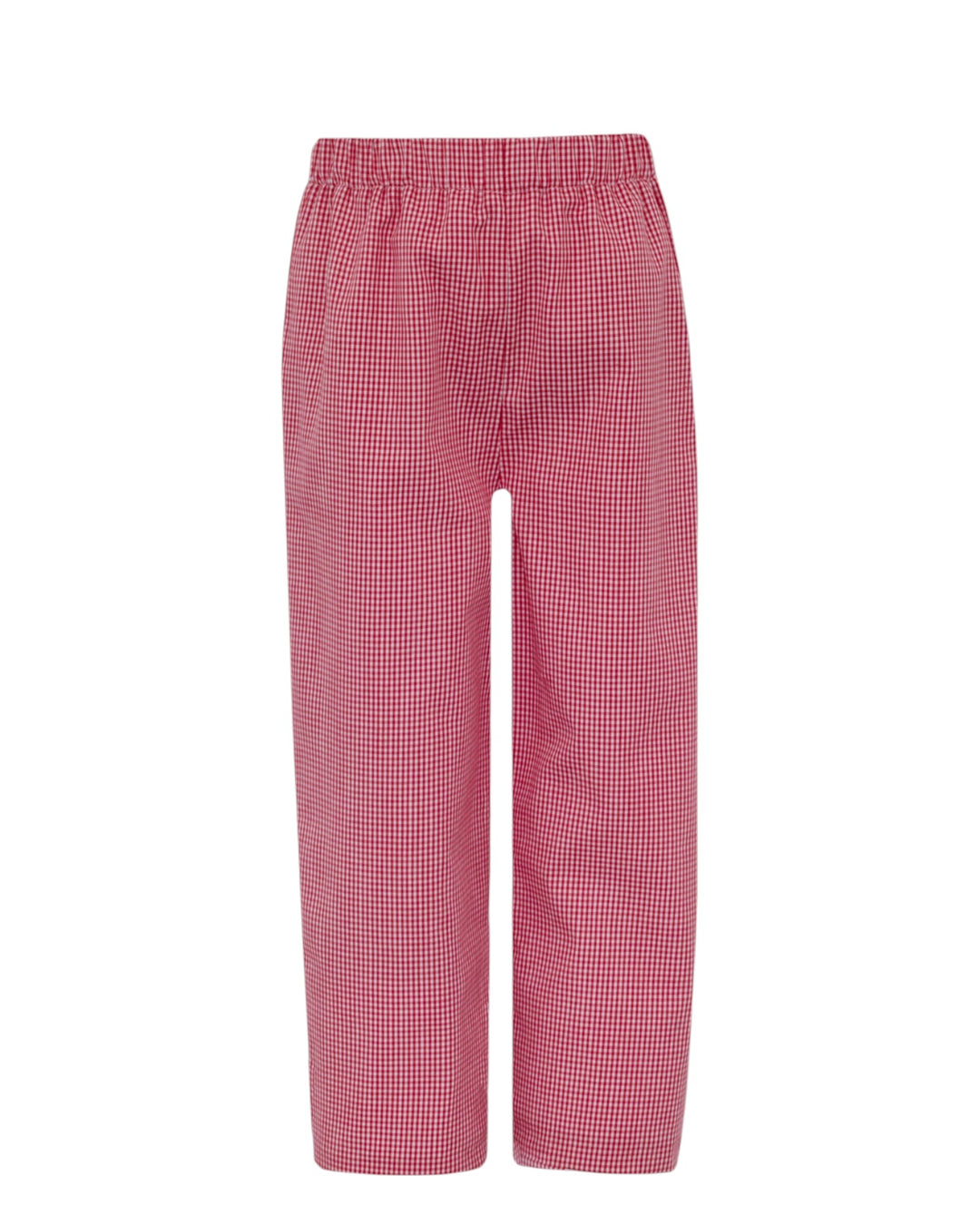 Red checkered pants on a white background