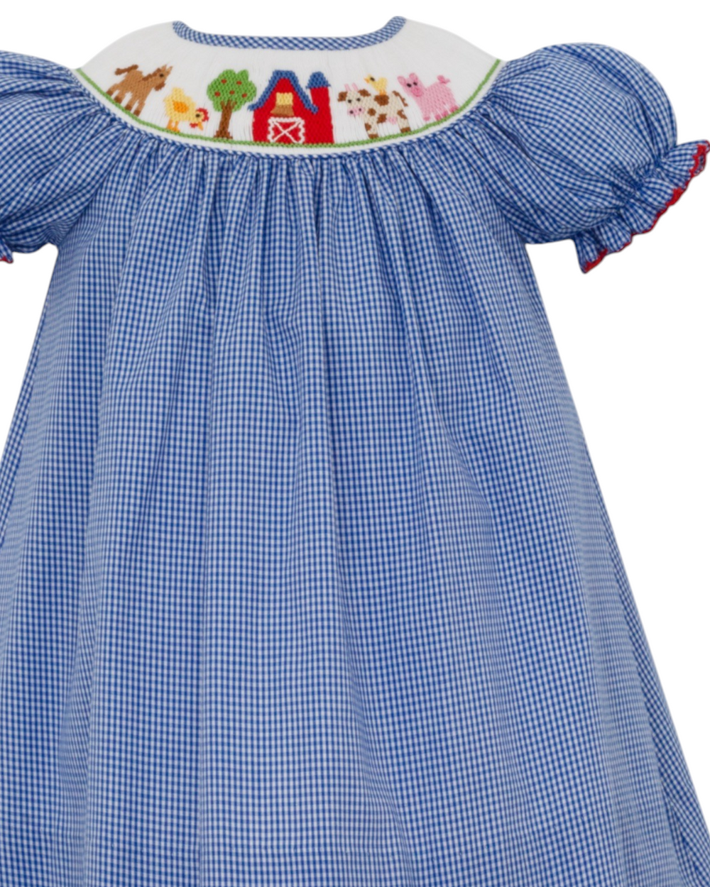 Smocked Farm Blue Check Dress, That Store, close