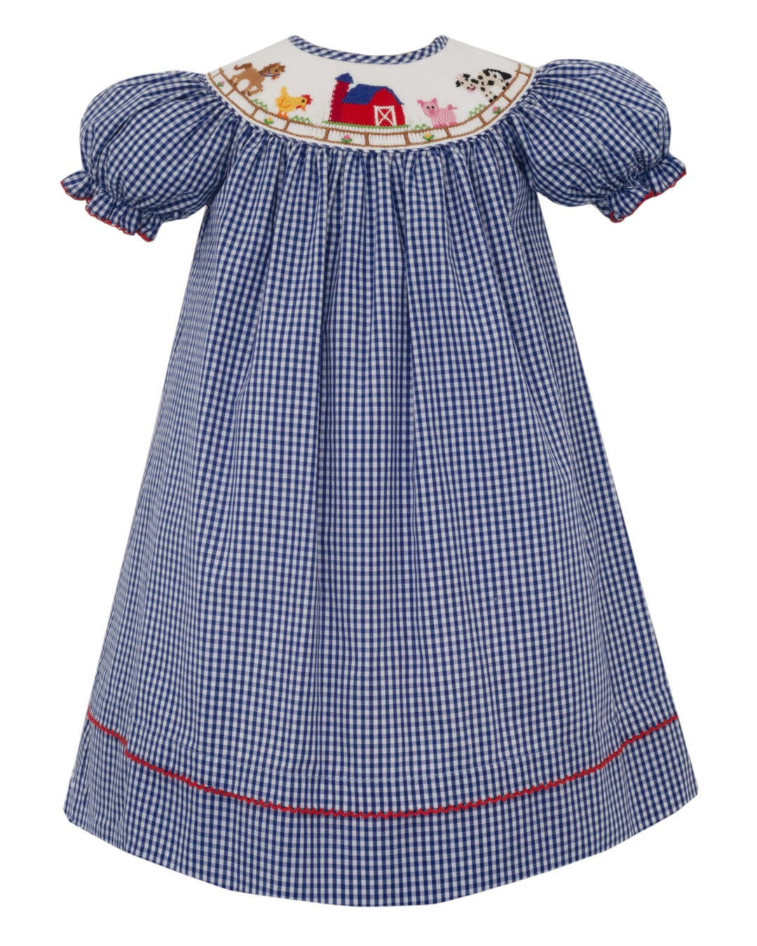 Smocked Farm Blue Gingham Bishop Dress, that store