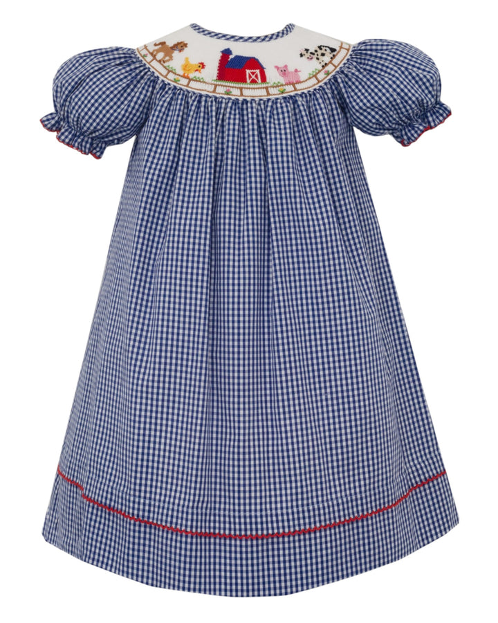 Smocked Farm Blue Gingham Bishop Dress, that store