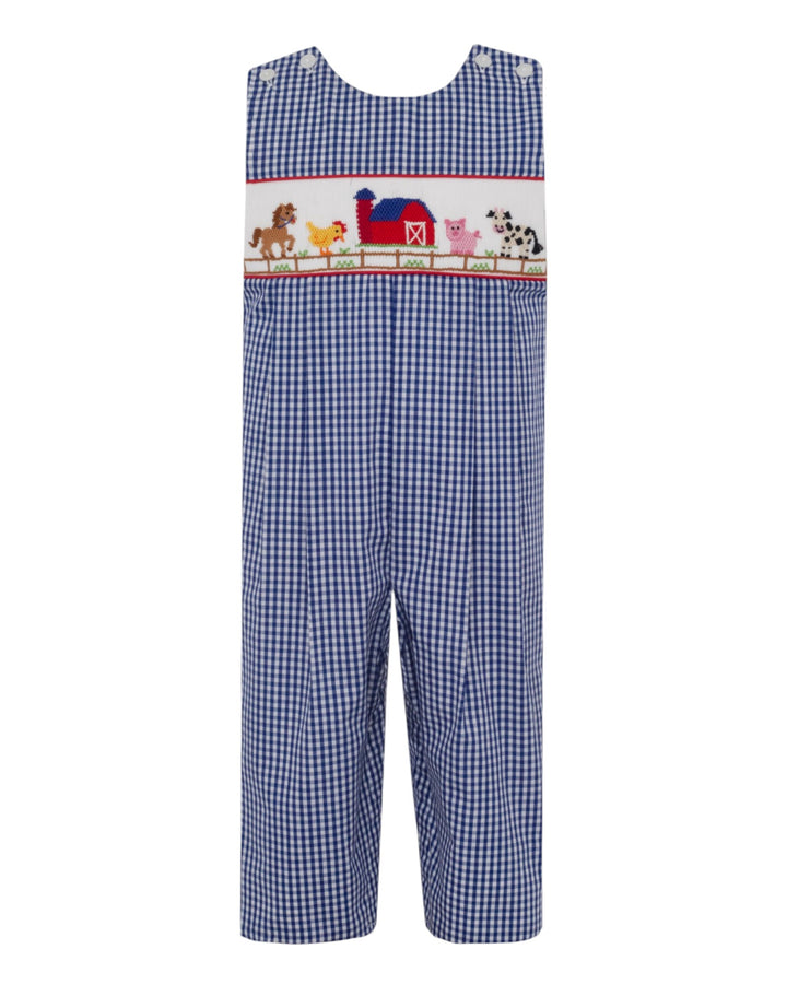 Smocked Farm Blue Gingham Long Jon Jon, that store
