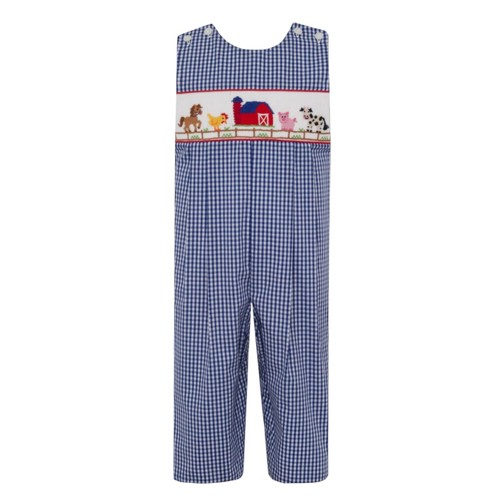 Smocked Farm Blue Gingham Long Jon Jon, that store