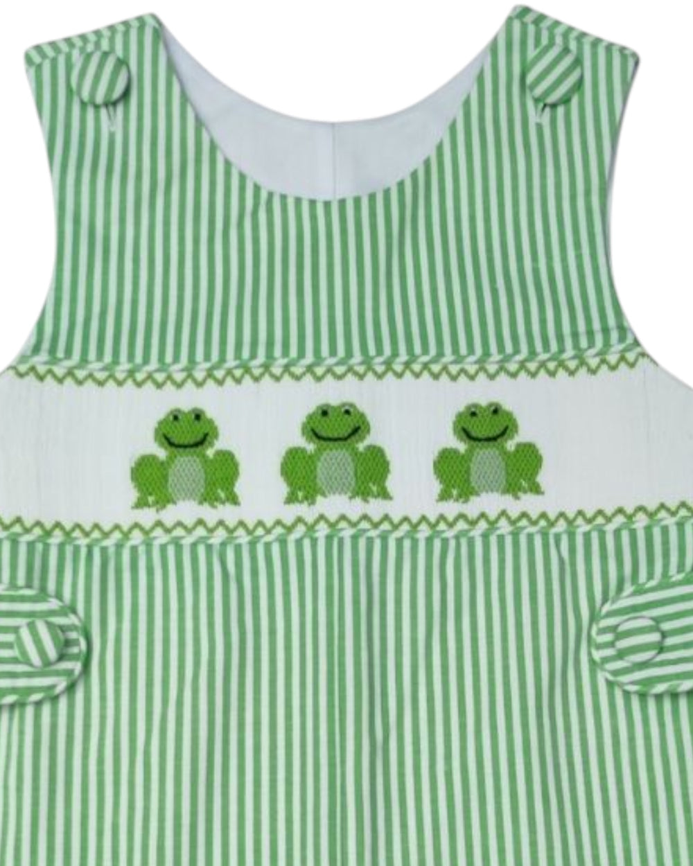 Smocked Frogs Green Stripe Boys Jon Jon, That Store, close