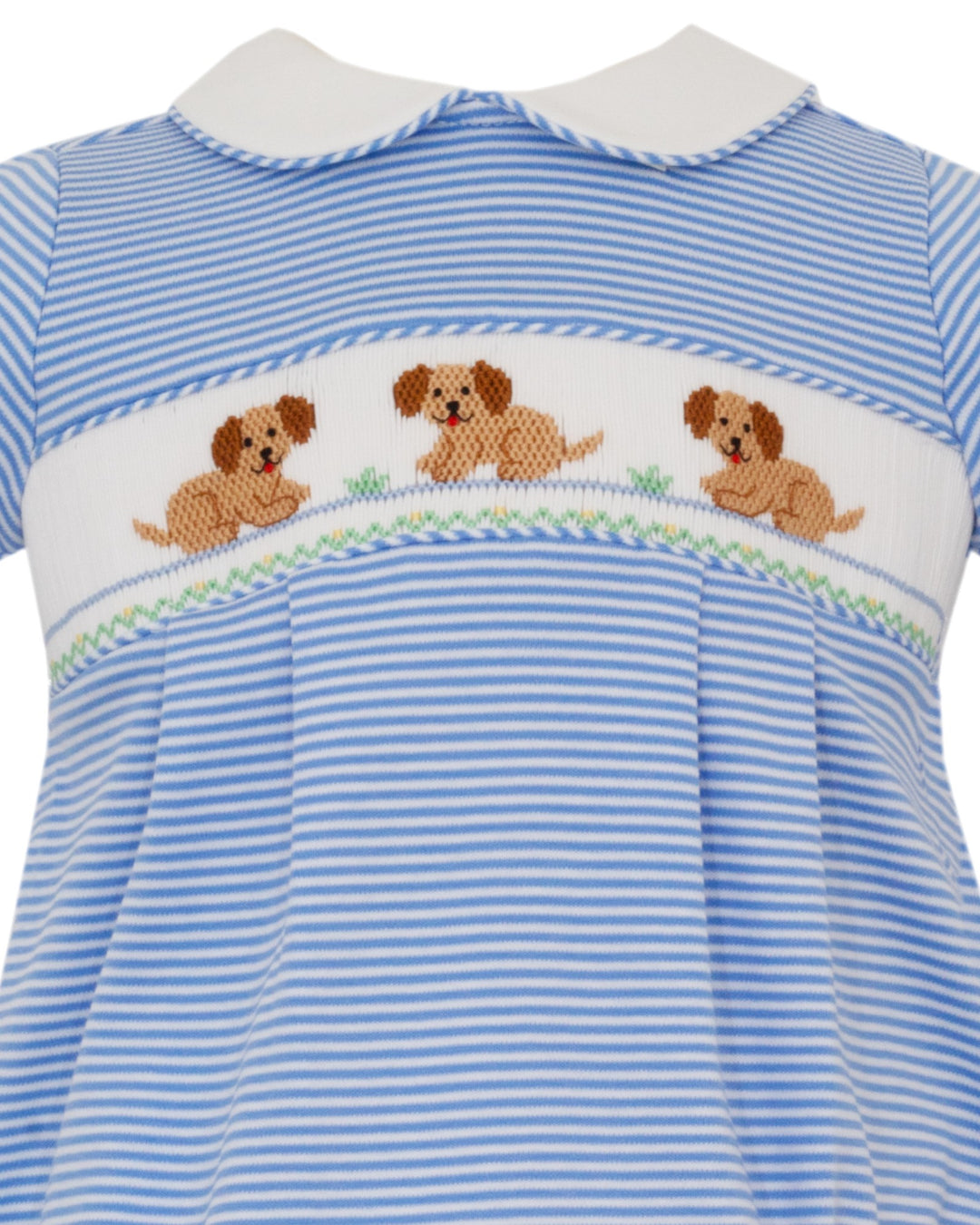 Smocked Garden Puppies Boys Periblue Knit Stripe Bubble, that store, close