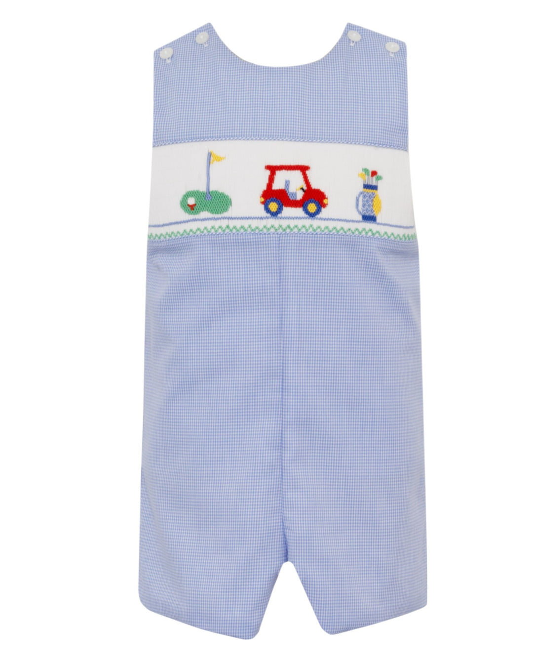 Smocked Golf Blue Check Boys Jon Jon, That Store, front