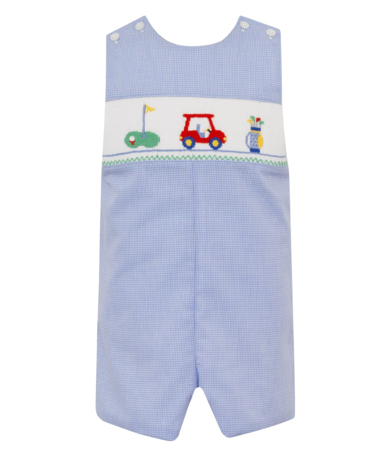 Smocked Golf Blue Check Boys Jon Jon, That Store, front