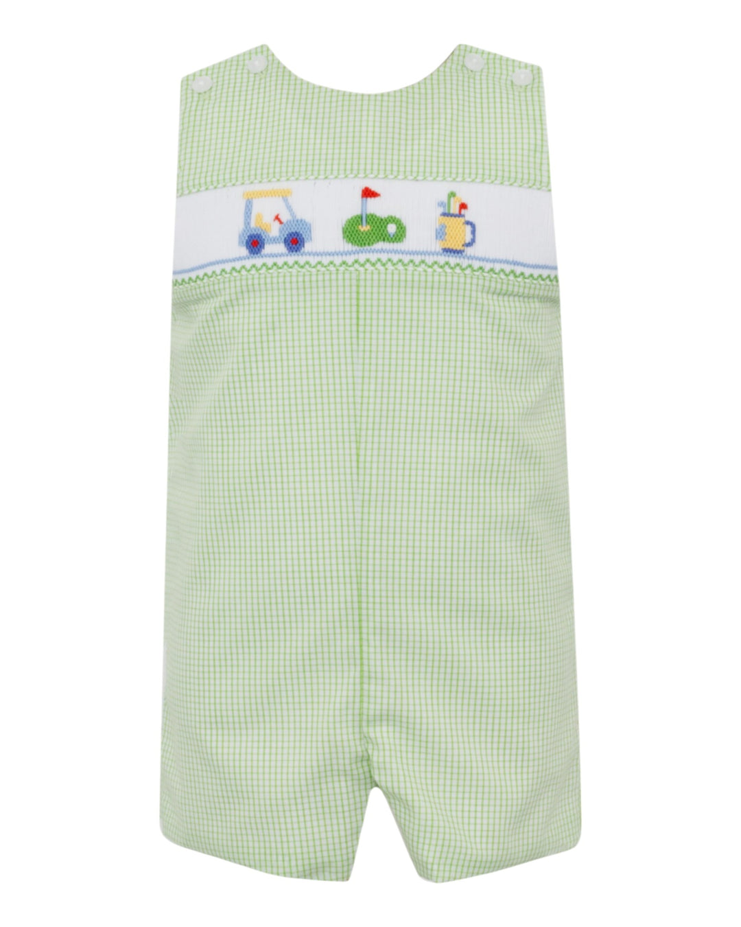 Smocked Golf Green Check Boys Jon Jon, That Store, front