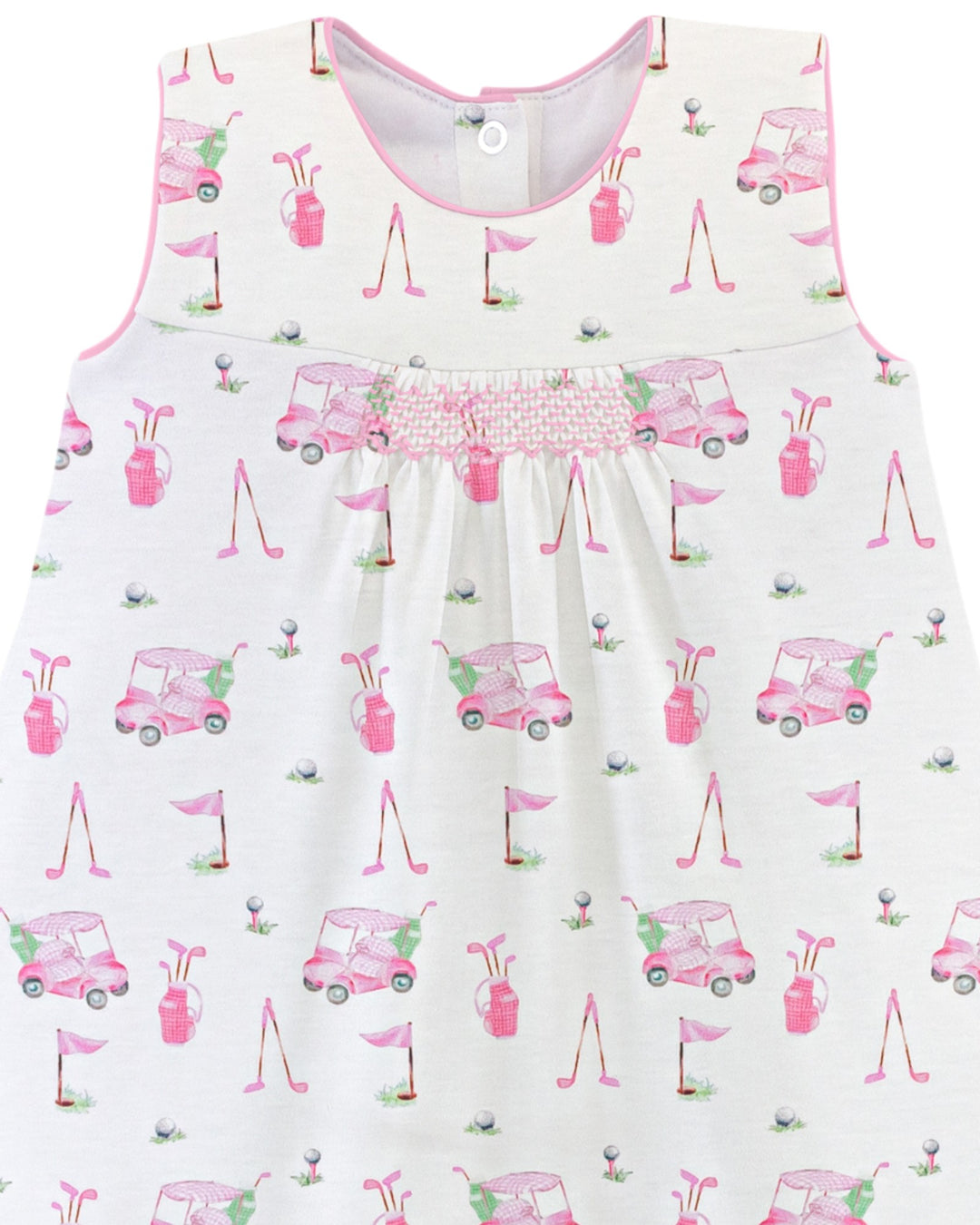 Smocked Golf Pink Dress With Bloomers, That Store, close