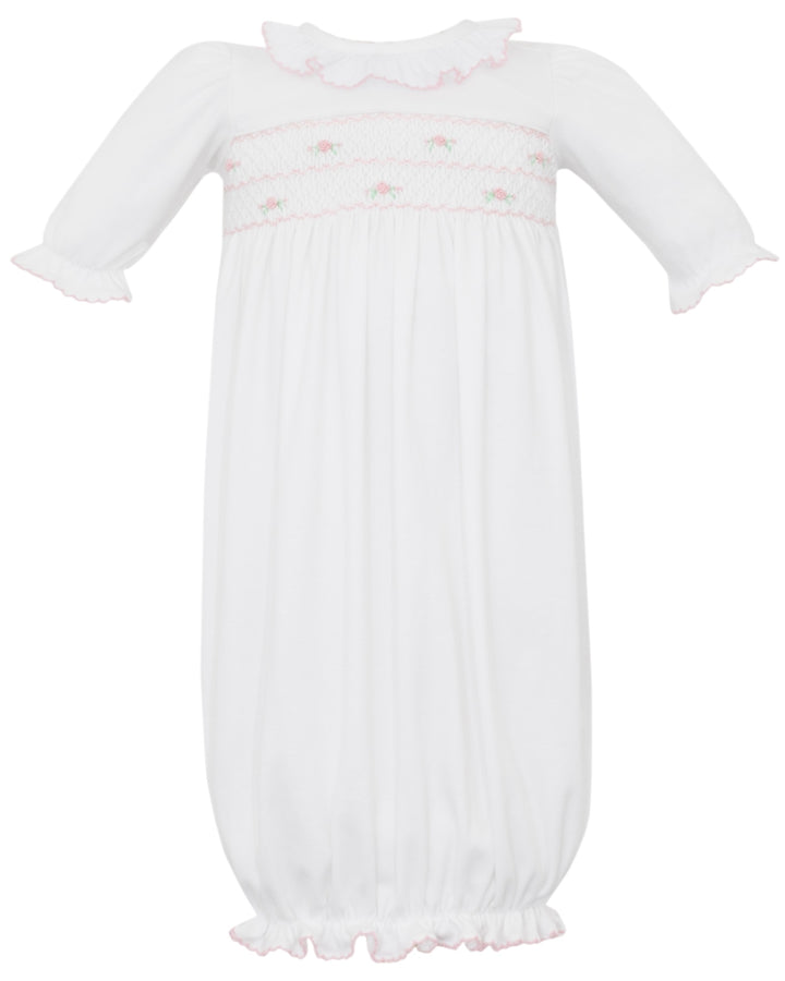 Smocked Gracie Rosebud Knit Ruffle Sac, Shop That Store, front
