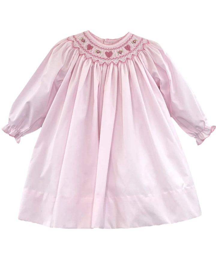 Smocked Hearts Long Sleeve Pink Dress, shop that store, front