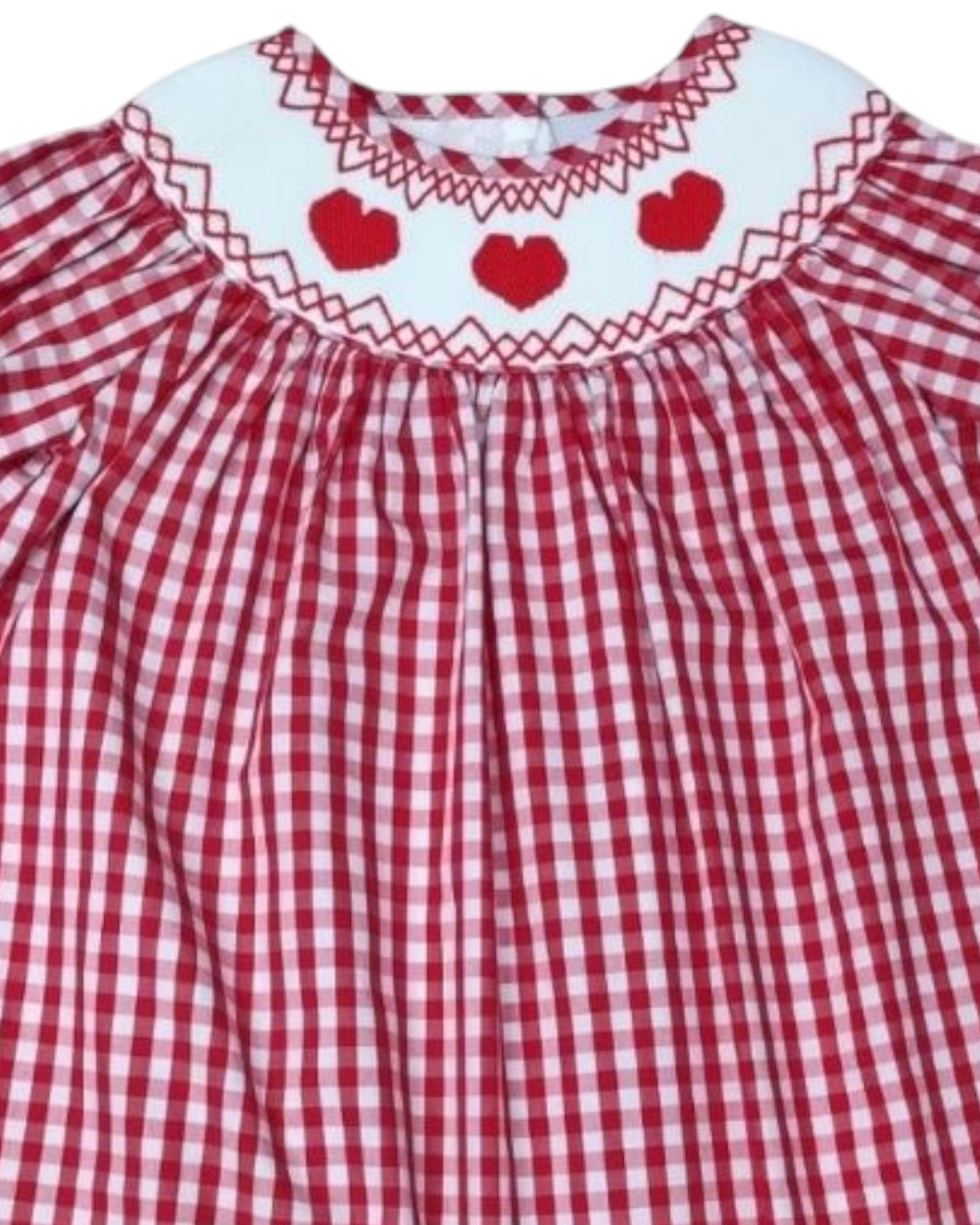 Smocked Hearts Red Gingham Dress, That Store, close