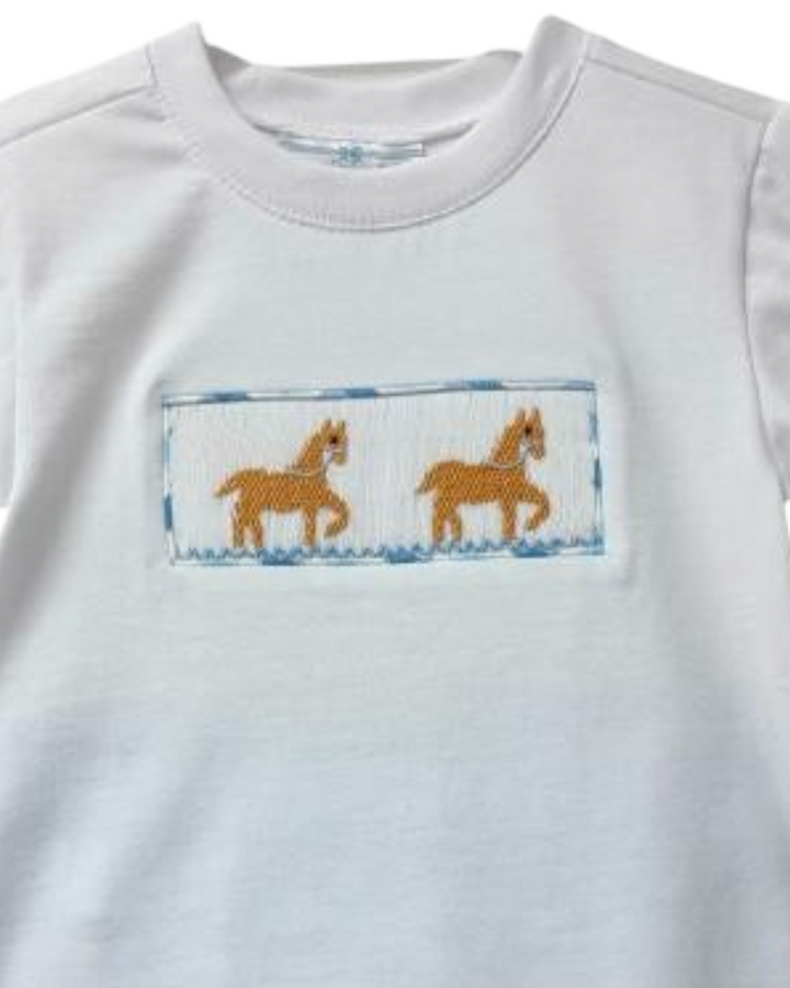 Smocked Horse Blue Plaid Boys Short Set, Shop That Store, horse