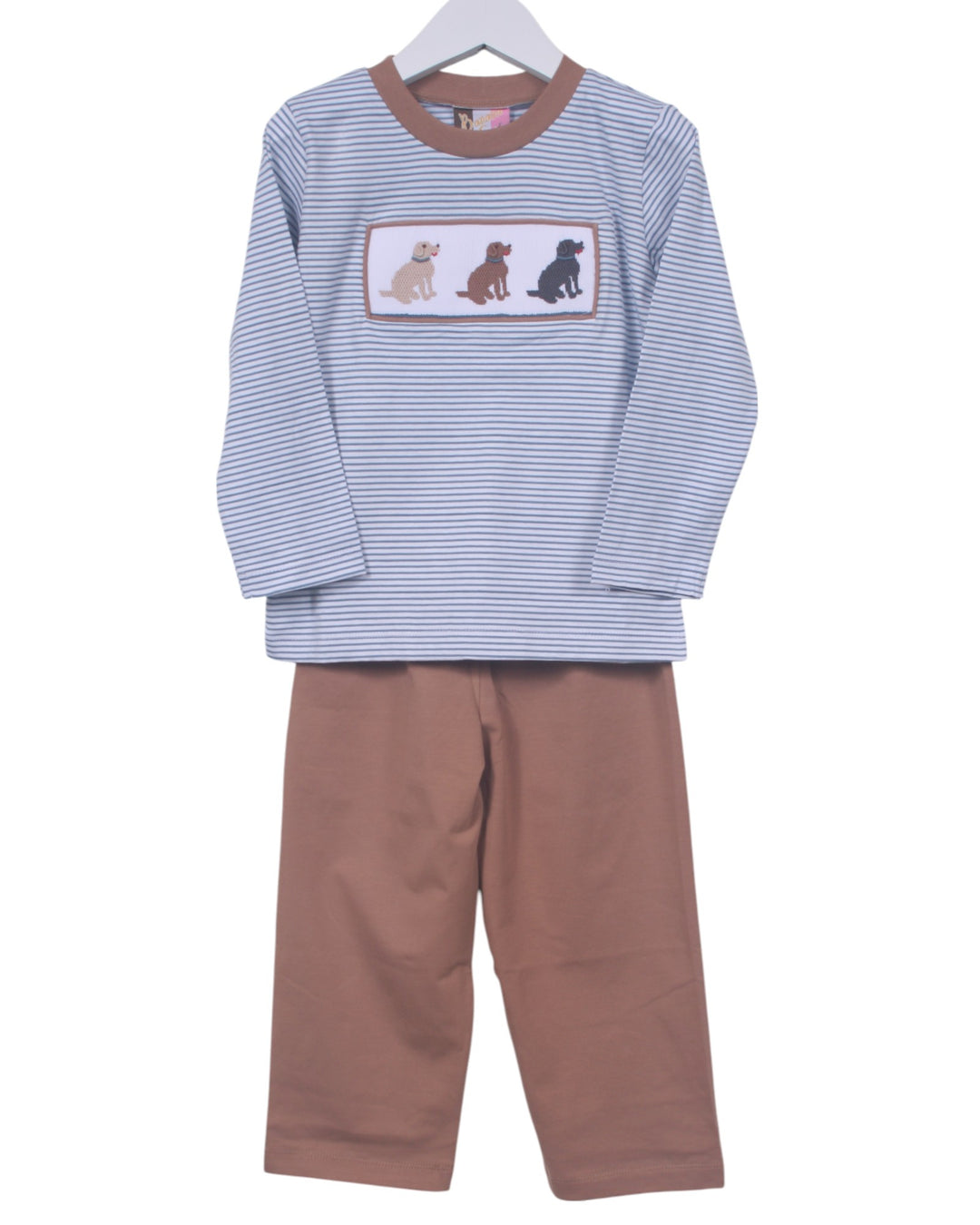 Smocked Lab Trio Blue Stripe Pant Set, That Store, front