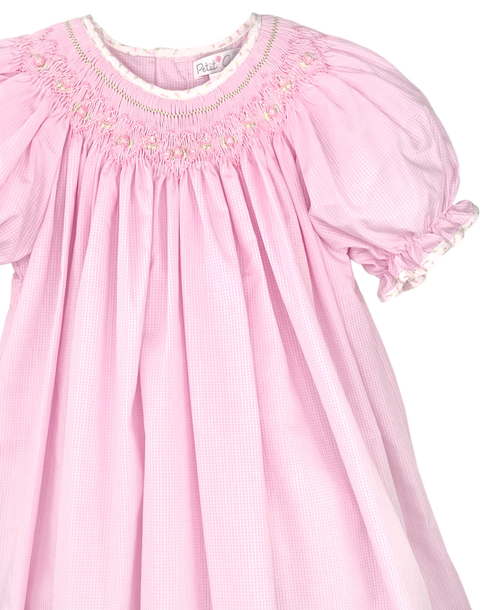 Smocked Pink Roses Dress, Shop That Store, close up