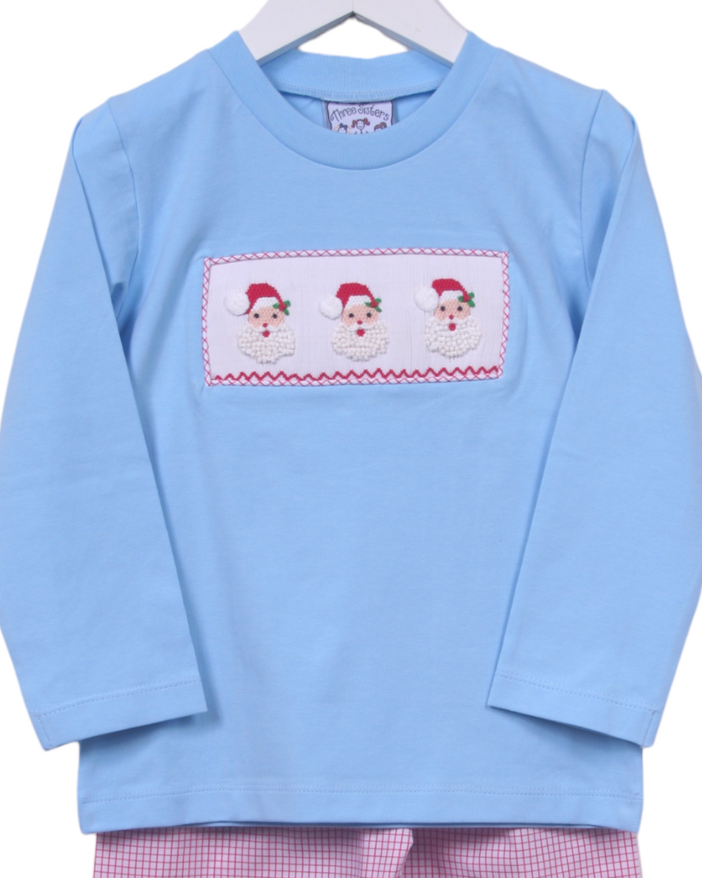 Smocked Santa  Red Boys Pant Set, Close up, That Store