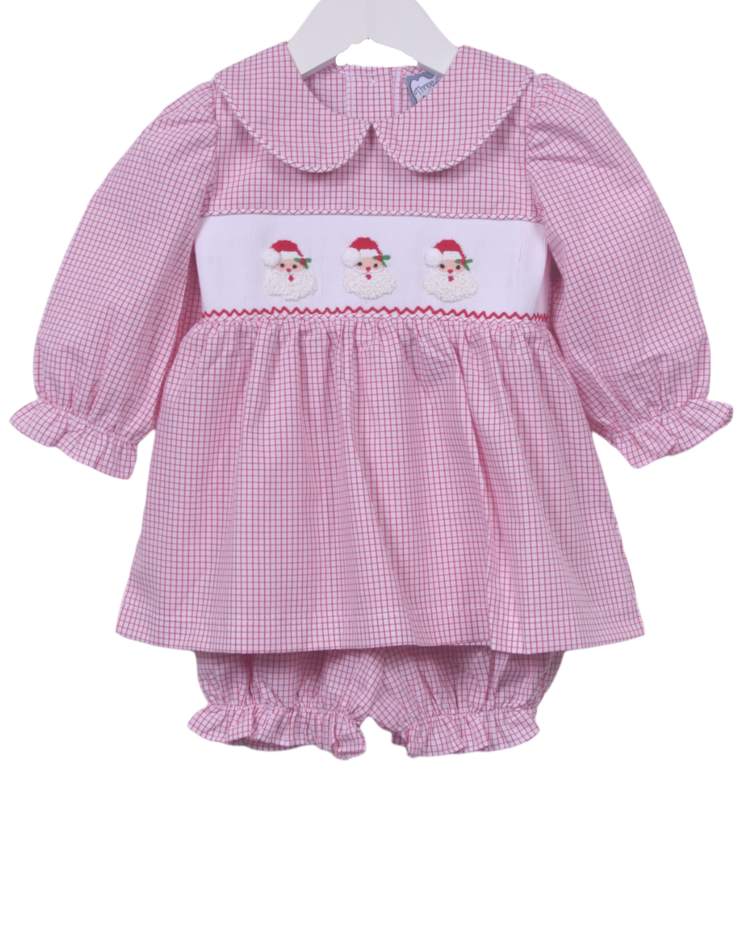 Smocked Santa Red Windowpane Girls Bloomer Set, That Store