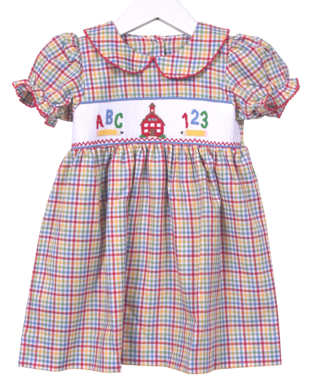 Smocked School Days Red Plaid Dress, That Store, front