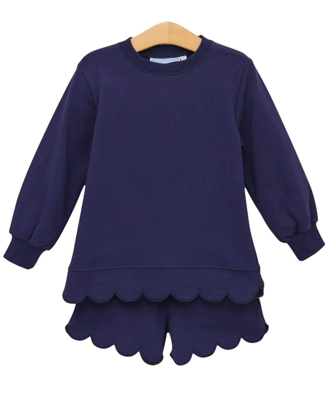 navy scalloped short set girls, that store