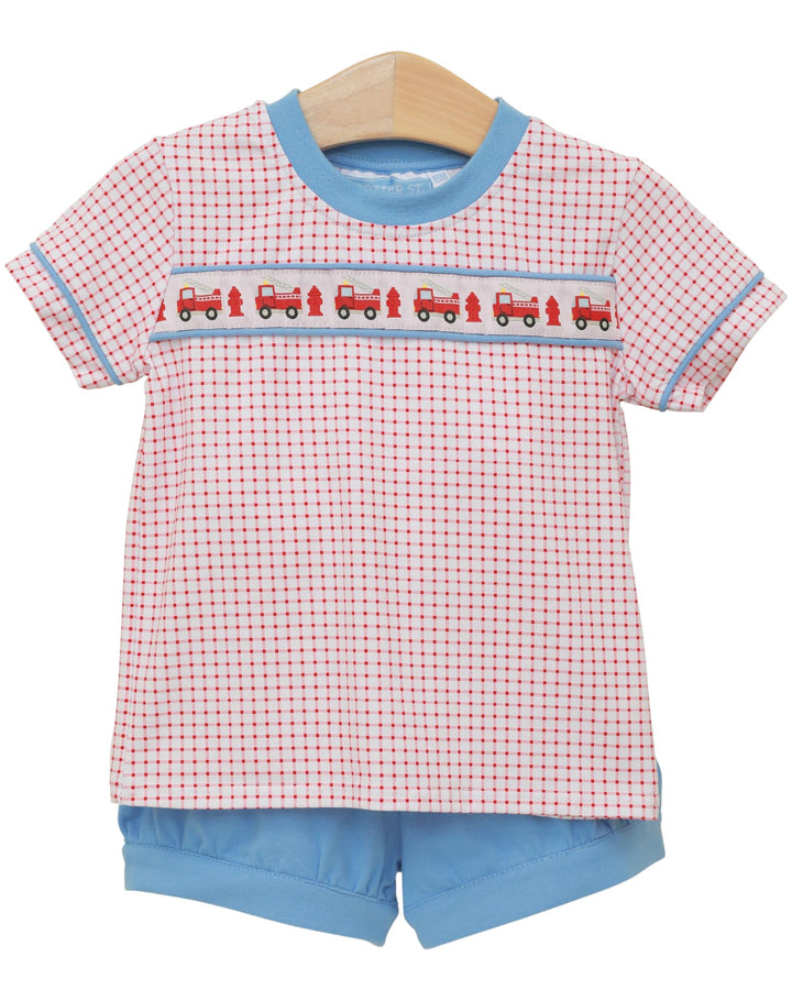 Sound the Alarm Banded Boys & Red Boys Short Set, that store, front