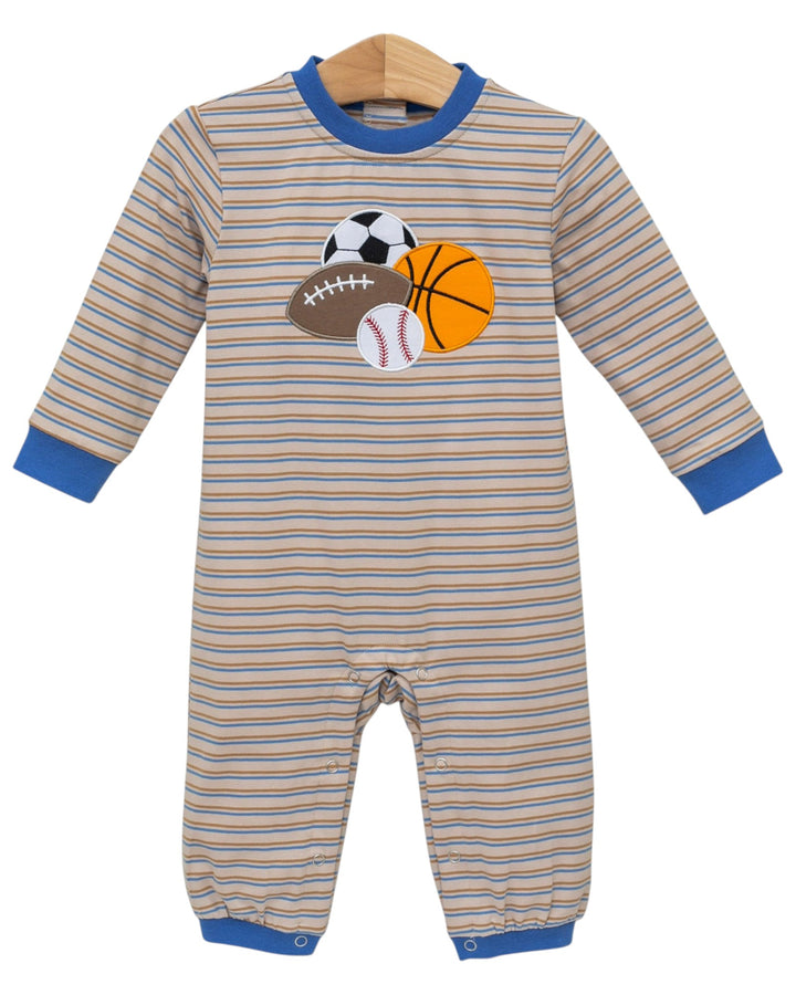 Sports Blue Stripe Boys Romper