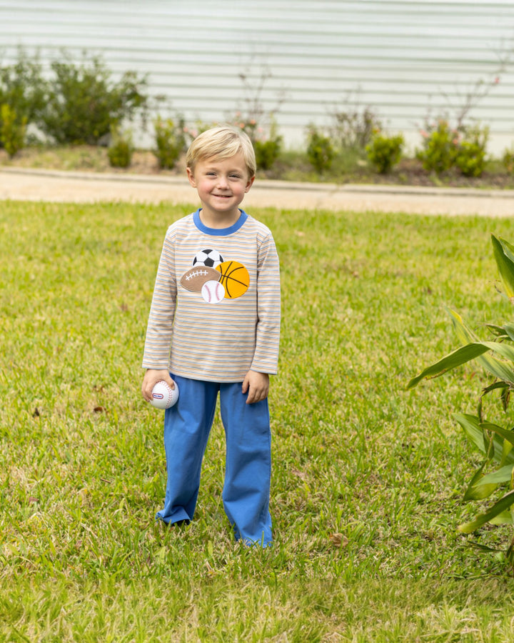 Sports Boys Blue Stripe Boys Pants Set