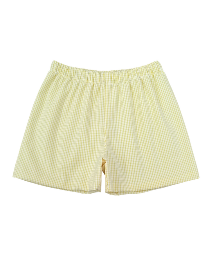 Squeeze the Day Conrad Yellow Gingham Boys Shorts, That Store, front