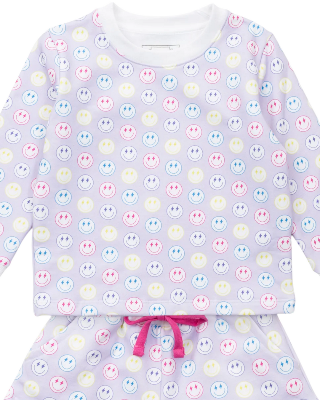 Stella Girls' Sweatshirt Short Set - Preppy Smiles, That Store, close up