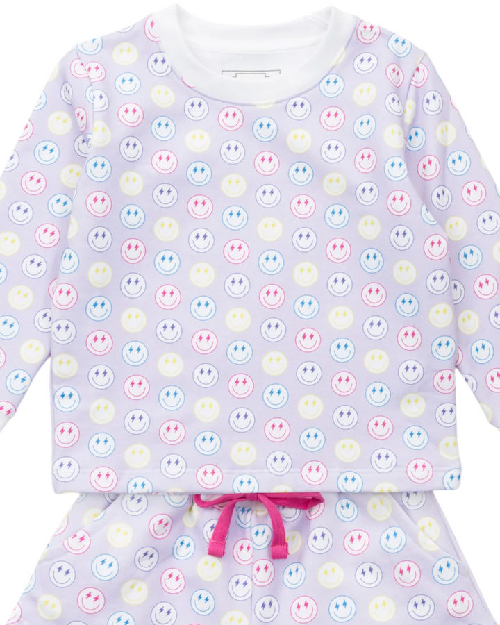 Stella Girls' Sweatshirt Short Set - Preppy Smiles, That Store, close up