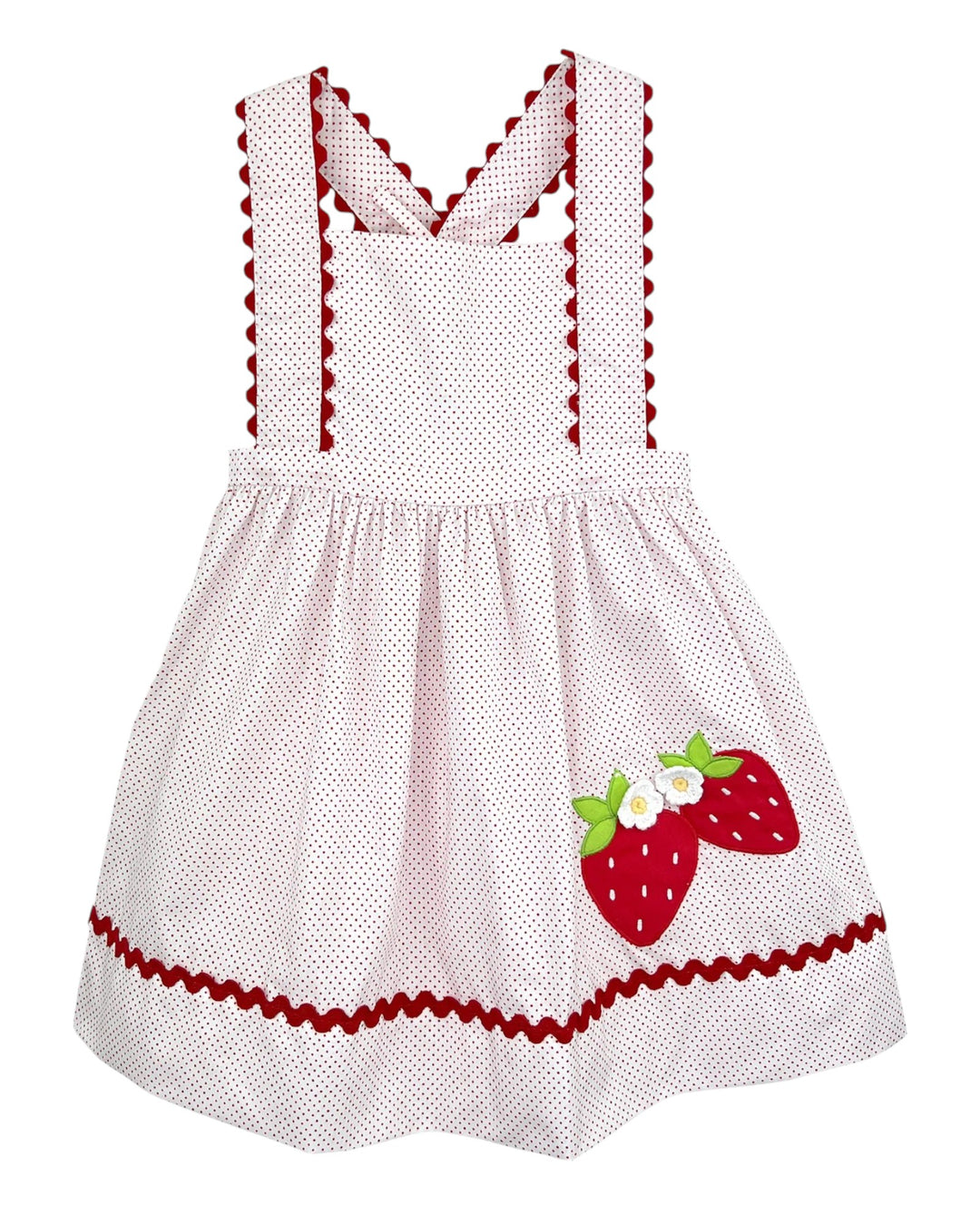 Strawberry Applique Red Polka Dot Sundress, Shop That Store, front