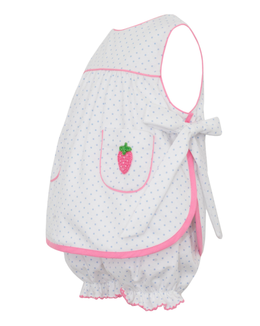 girls bloomer set with strawberry design on a white background