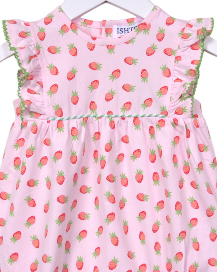 Strawberry Pink Angel Wing Romper, That Store, close