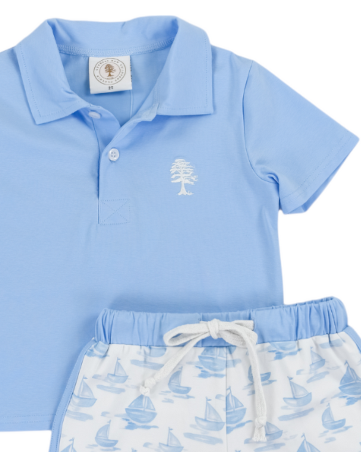 Sweet Sails Boys Play Pocket Blue Short Set, That Store, shirt