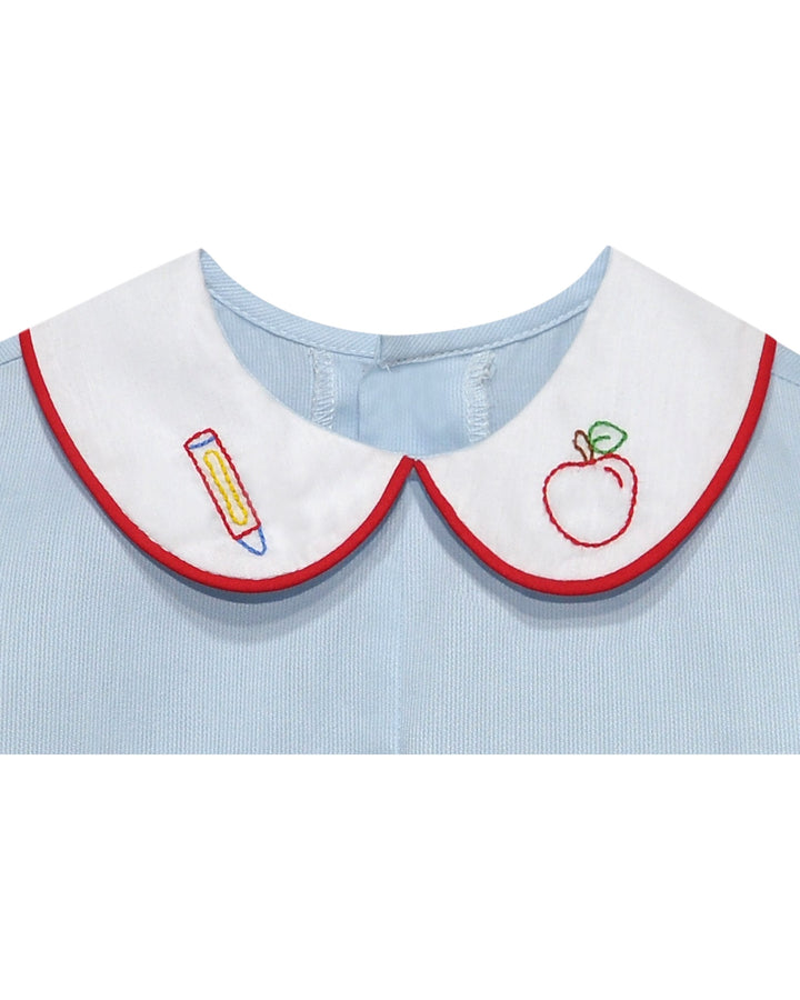 Boys Blue Short Set - School Bus, That Store, collar