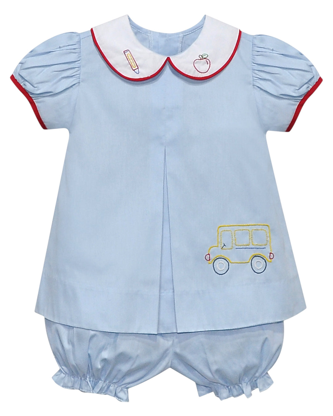 Sydney Blue Girls Bloomer Set - School Bus, Front