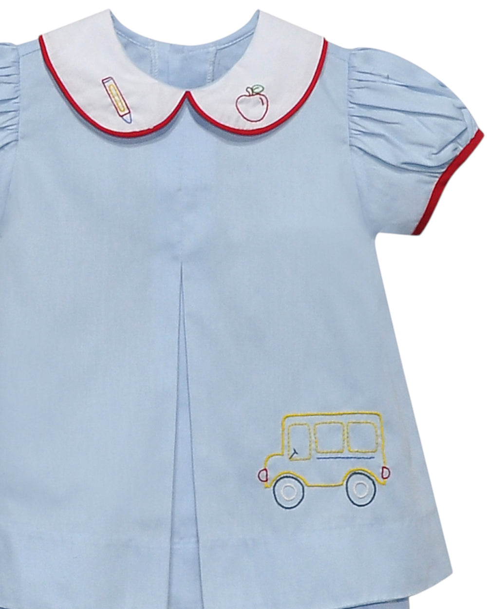 Sydney Blue Girls Bloomer Set - School Bus, close