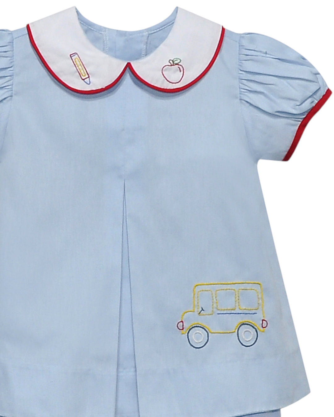 Sydney Blue Girls Bloomer Set - School Bus, close