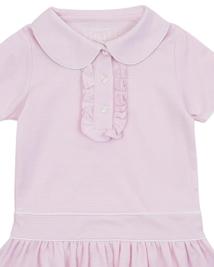 Sydney Girls Pima Cotton Dress - Pink Stripes, Shop That Store, close up