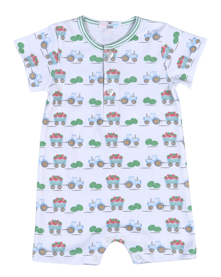 Tractors and Melons Green Romper *PRE-ORDER