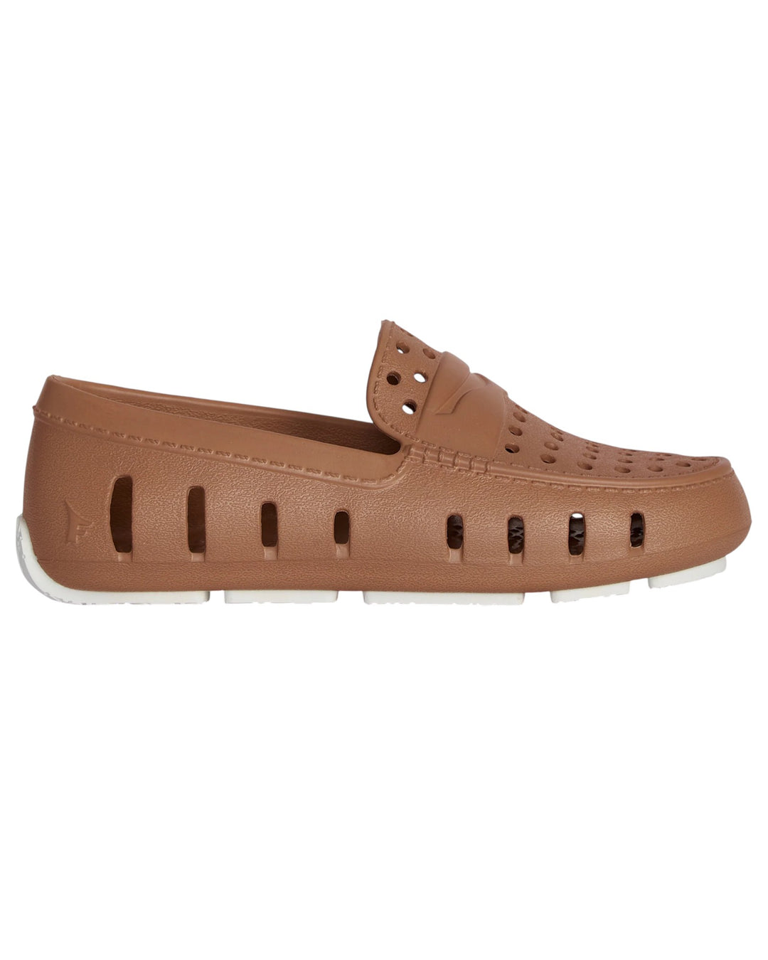 Brown loafer shoe on a white background