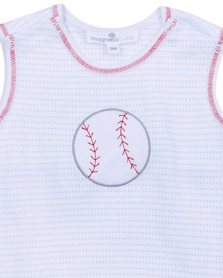 Tiny Slugger Applique Light Blue Boy Bubble, That Store, close up