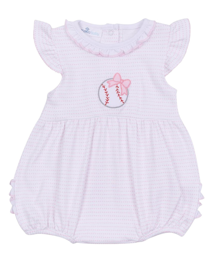 Tiny Slugger Applique Pink Ruffle Flutters Bubble , Shop That Store, front