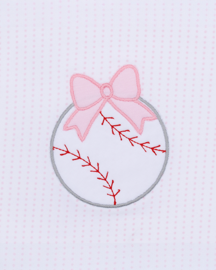 Tiny Slugger Applique Pink Ruffle Flutters Bubble, That Store, detail