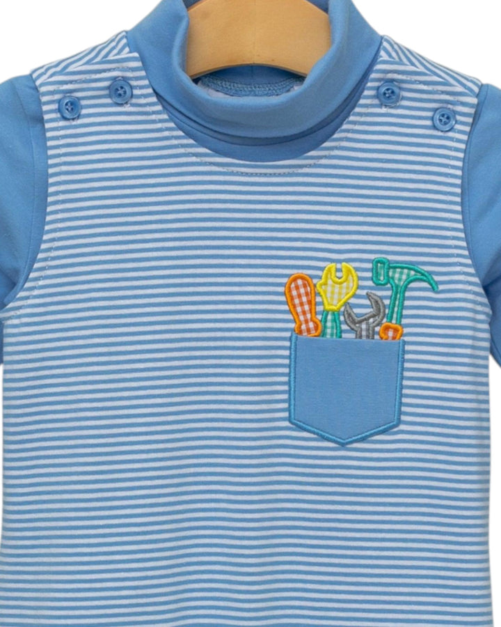 Tools Blue Stripe Boys Jon Jon Set