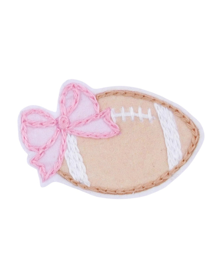 Touchdown Cutie Embroidered Ruffle Girls Footie - Pink