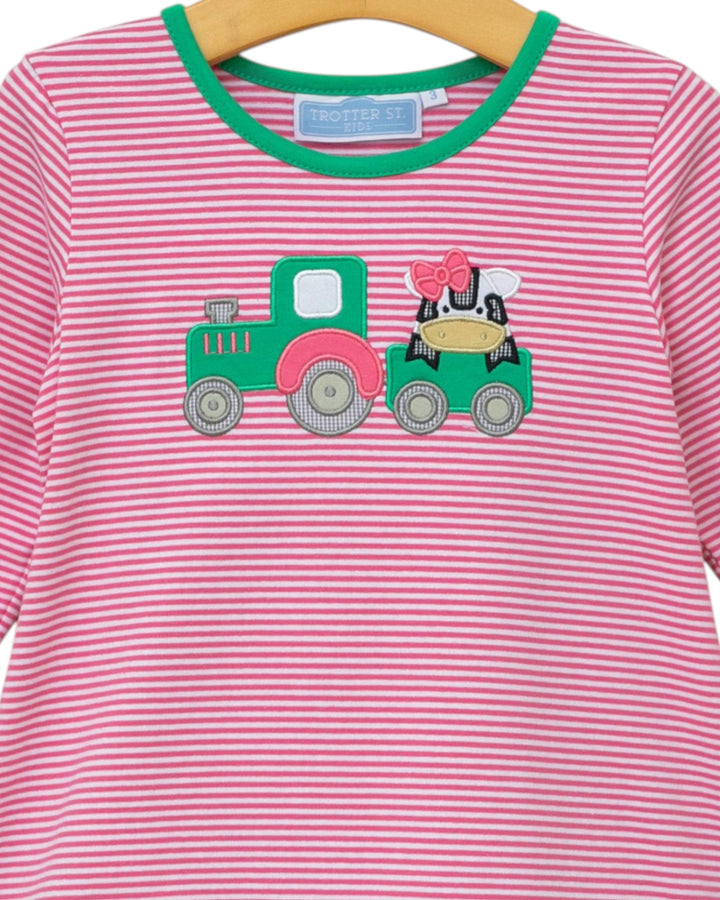 Tractor Pink Ruffle Girls Pant Set