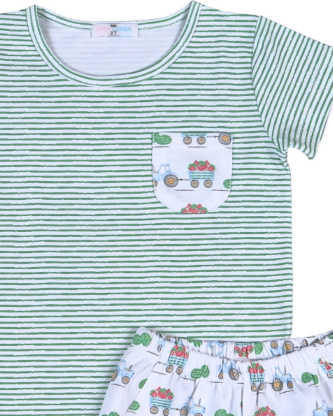 Tractors and Melons Green Boys Short Set *PRE-ORDER